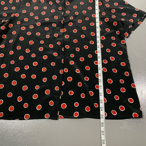 VINTAGE TALBOTS black red polka dot blouse - Picture 7 of 8